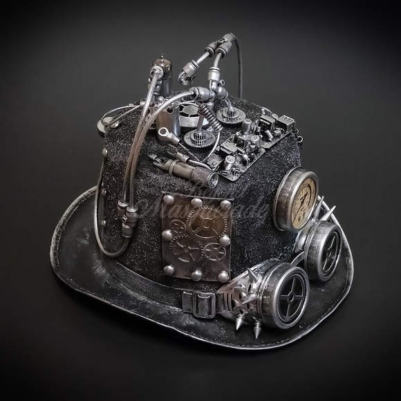 Steampunk Top Hat Costume Goggles Mad Scientist - Picture 2 of 4